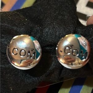 Men's .COM Cufflinks Silver Tone Novelty Internet Tech Business